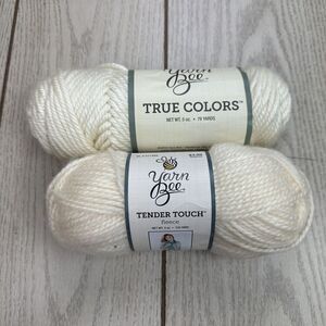 Lot of 2 Yarn Bee True Colors Ivory & Tender Touch Fleece Yarn‎